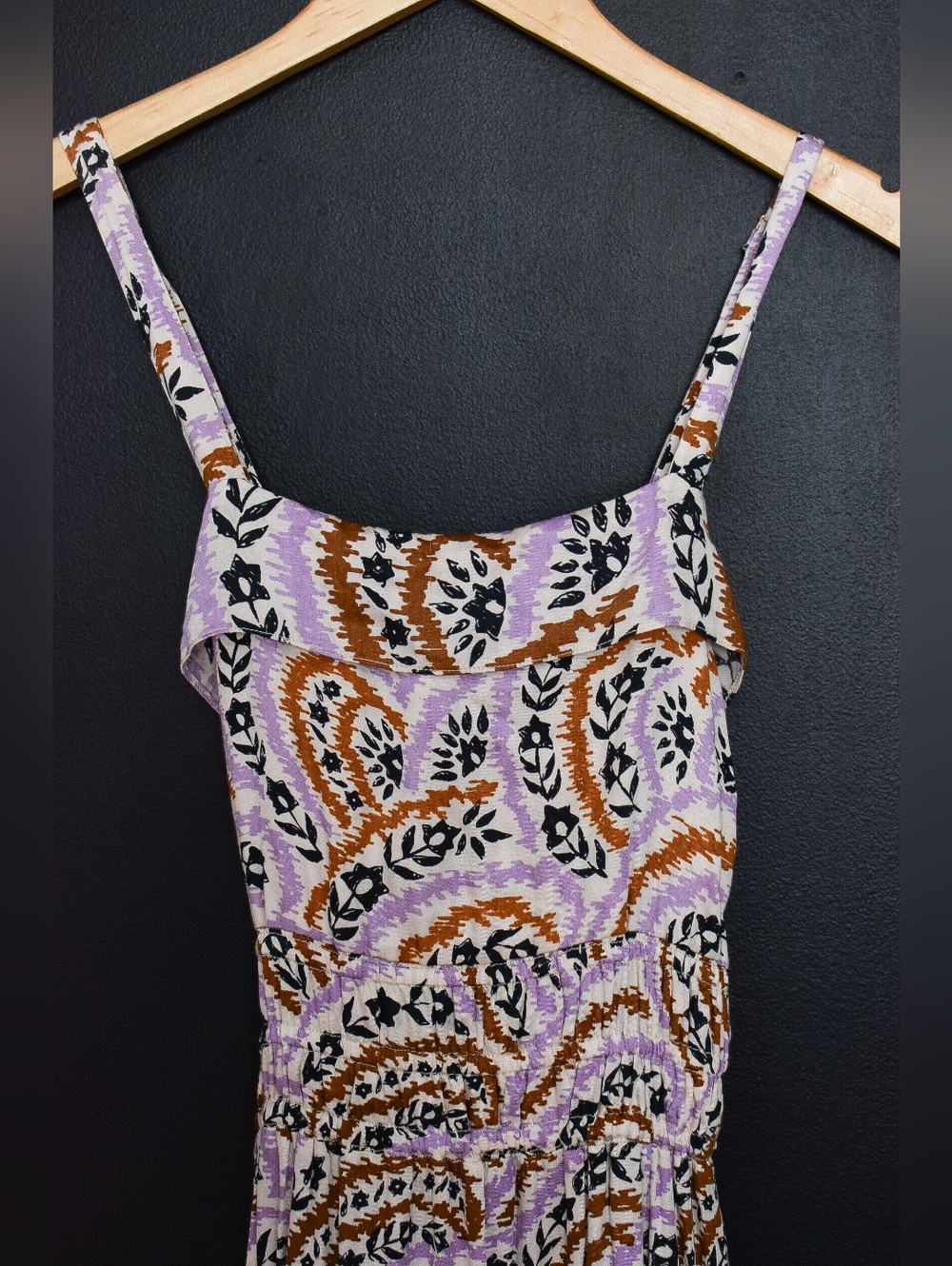 NWT Omika Monroe Midi Dress Lucia Lavender Floral Tie Back Pockets Size M Boho - Picture 5 of 15
